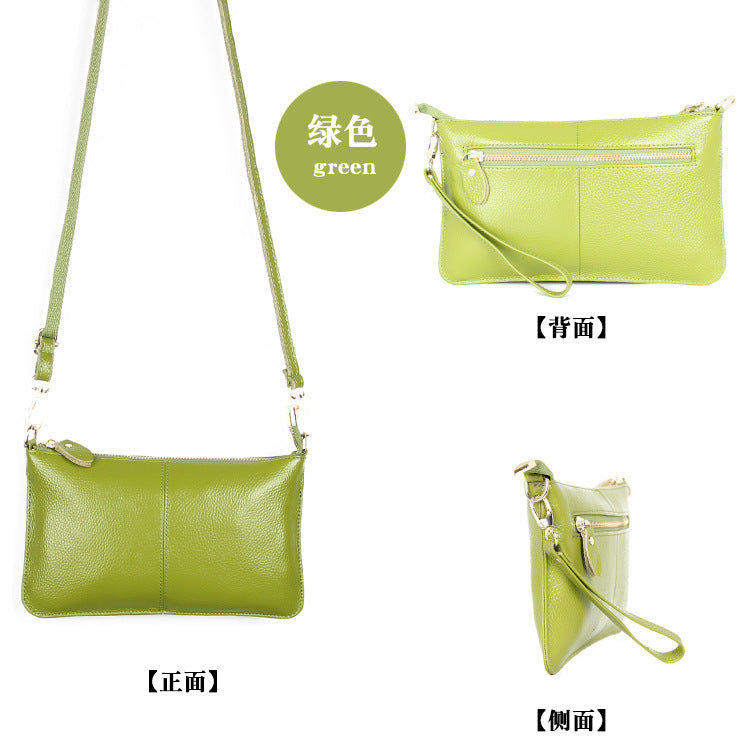 Foreign Trade Japanese-Style New Leather Bag for Women, Ultra-Thin Envelope Clutch, Large Capacity, Simple and Fashionable Crossbody Shoulder Bag