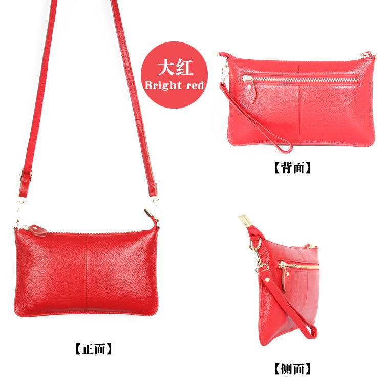 Foreign Trade Japanese-Style New Leather Bag for Women, Ultra-Thin Envelope Clutch, Large Capacity, Simple and Fashionable Crossbody Shoulder Bag