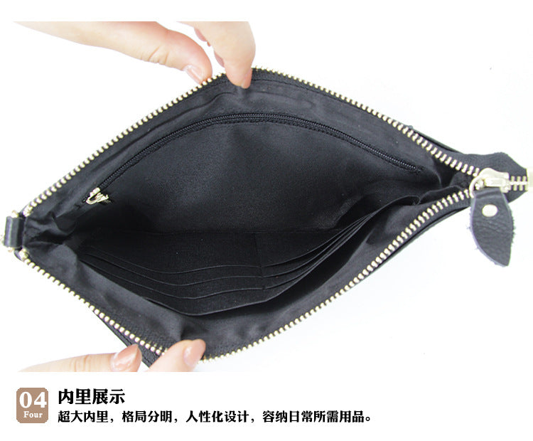 Foreign Trade Japanese-Style New Leather Bag for Women, Ultra-Thin Envelope Clutch, Large Capacity, Simple and Fashionable Crossbody Shoulder Bag
