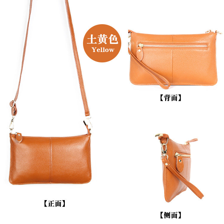 Foreign Trade Japanese-Style New Leather Bag for Women, Ultra-Thin Envelope Clutch, Large Capacity, Simple and Fashionable Crossbody Shoulder Bag