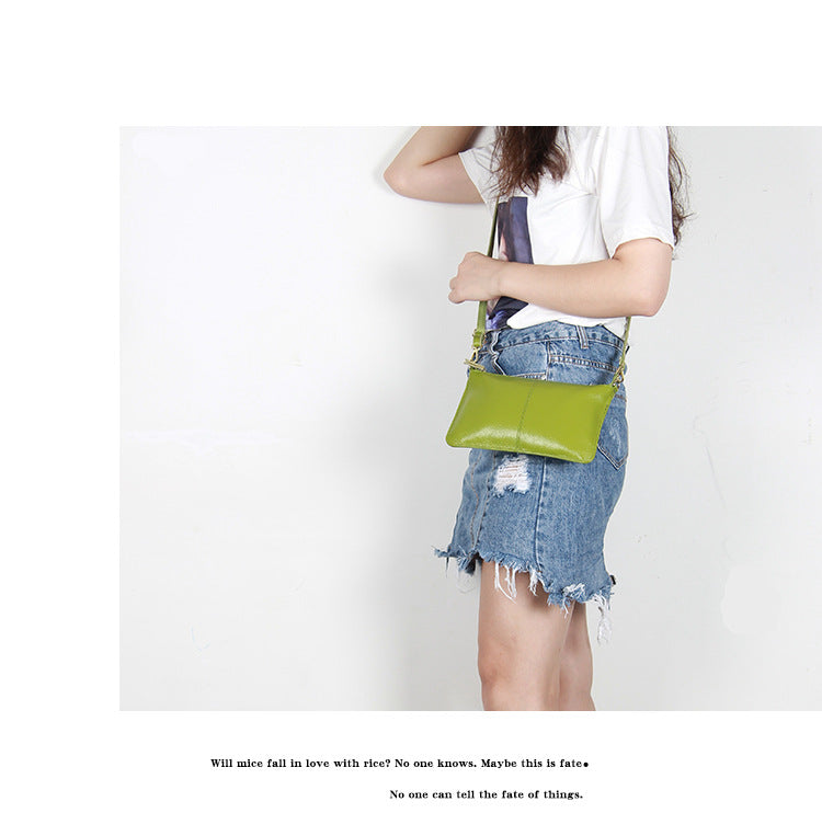 Foreign Trade Japanese-Style New Leather Bag for Women, Ultra-Thin Envelope Clutch, Large Capacity, Simple and Fashionable Crossbody Shoulder Bag