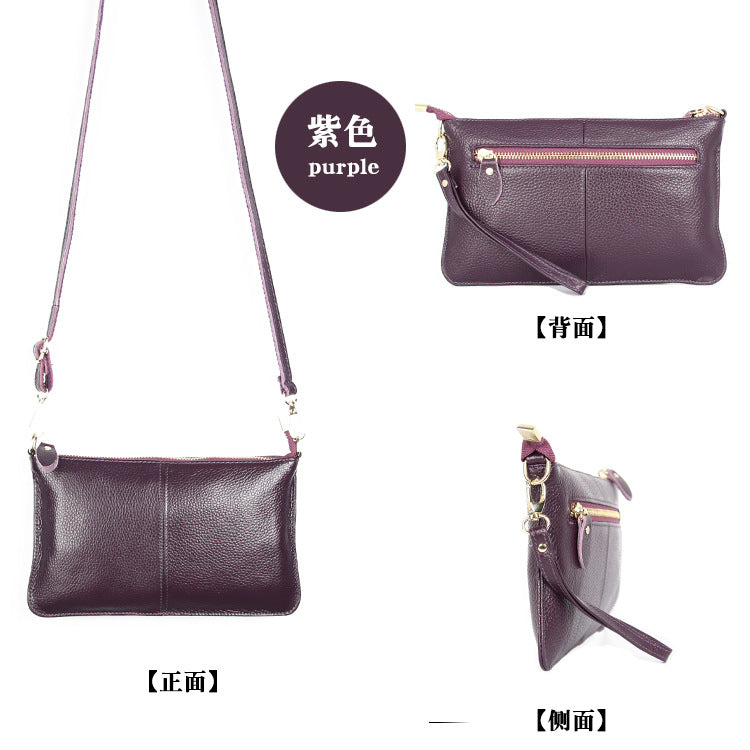 Foreign Trade Japanese-Style New Leather Bag for Women, Ultra-Thin Envelope Clutch, Large Capacity, Simple and Fashionable Crossbody Shoulder Bag
