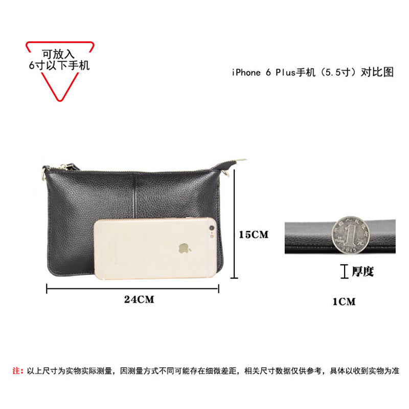 Foreign Trade Japanese-Style New Leather Bag for Women, Ultra-Thin Envelope Clutch, Large Capacity, Simple and Fashionable Crossbody Shoulder Bag