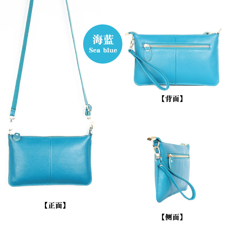 Foreign Trade Japanese-Style New Leather Bag for Women, Ultra-Thin Envelope Clutch, Large Capacity, Simple and Fashionable Crossbody Shoulder Bag