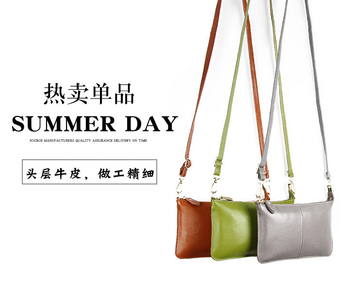 Foreign Trade Japanese-Style New Leather Bag for Women, Ultra-Thin Envelope Clutch, Large Capacity, Simple and Fashionable Crossbody Shoulder Bag