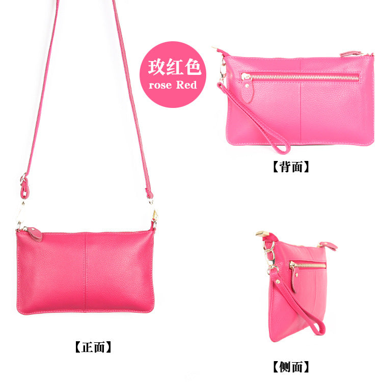 Foreign Trade Japanese-Style New Leather Bag for Women, Ultra-Thin Envelope Clutch, Large Capacity, Simple and Fashionable Crossbody Shoulder Bag