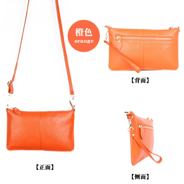 Foreign Trade Japanese-Style New Leather Bag for Women, Ultra-Thin Envelope Clutch, Large Capacity, Simple and Fashionable Crossbody Shoulder Bag