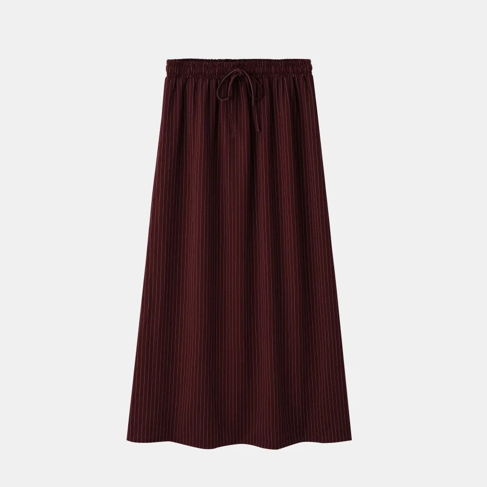 AS AW26 Pinstripe collection woman clothes ribbing cardigan + Embroidery vest  + Pinstripe slip dress+  Pinstripe  skirt