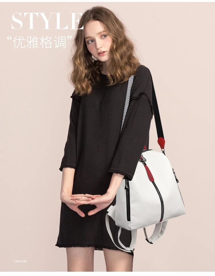 Luxury Designer Soft Leather Women Backpack High Qualtiy Durable Leather Backpack Fashion Large Capacity Female Travel Backpack