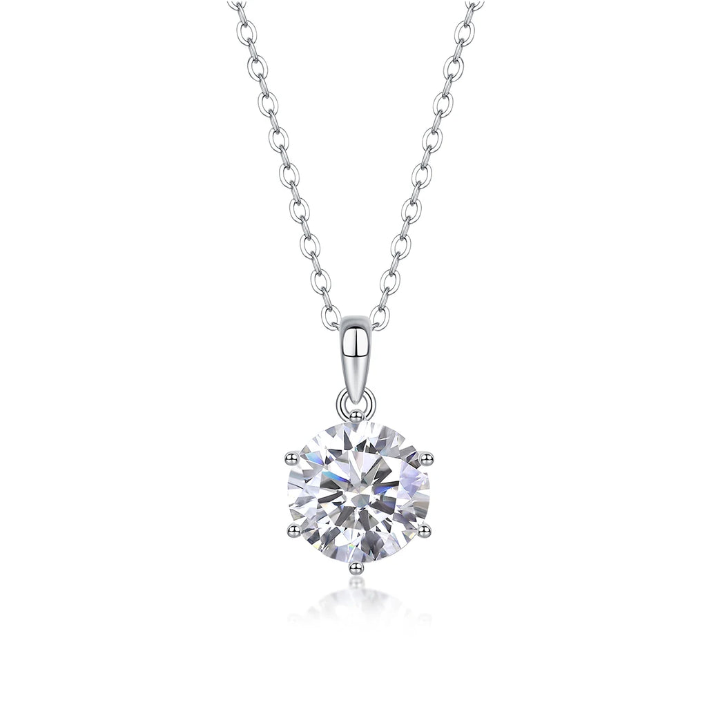 High Quality Dainty D Color Moissanite Necklace Fine Jewelry 925 Sterling Silver Solitaire VVS Moissanite Pendant Necklaces
