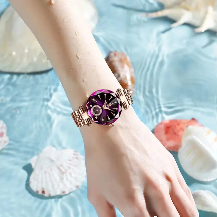 POEDAGAR 719 Lady Fashion Women Quartz Watches Polygon Glass Quartz Movement Recreational Business Waterproof Watch for Ladies