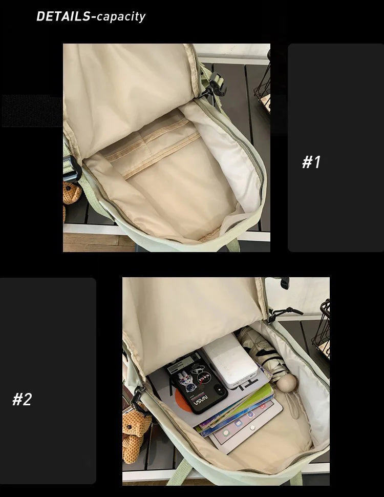 Multiple Pocket Backpack Men Canvas Insert Buckle Designer Bag Teenager Laptop Backpacks Student College School Bags For Women