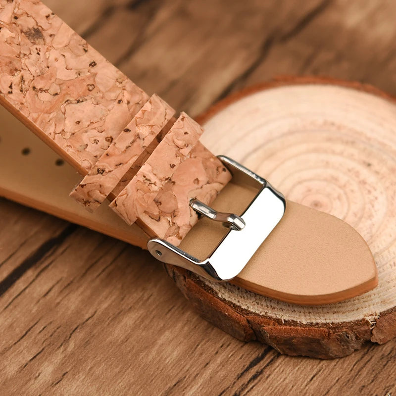 For Luxury Analog Miyota Movement Bamboo Case 40mm Men's Quartz Wristwatch with Leather Strap