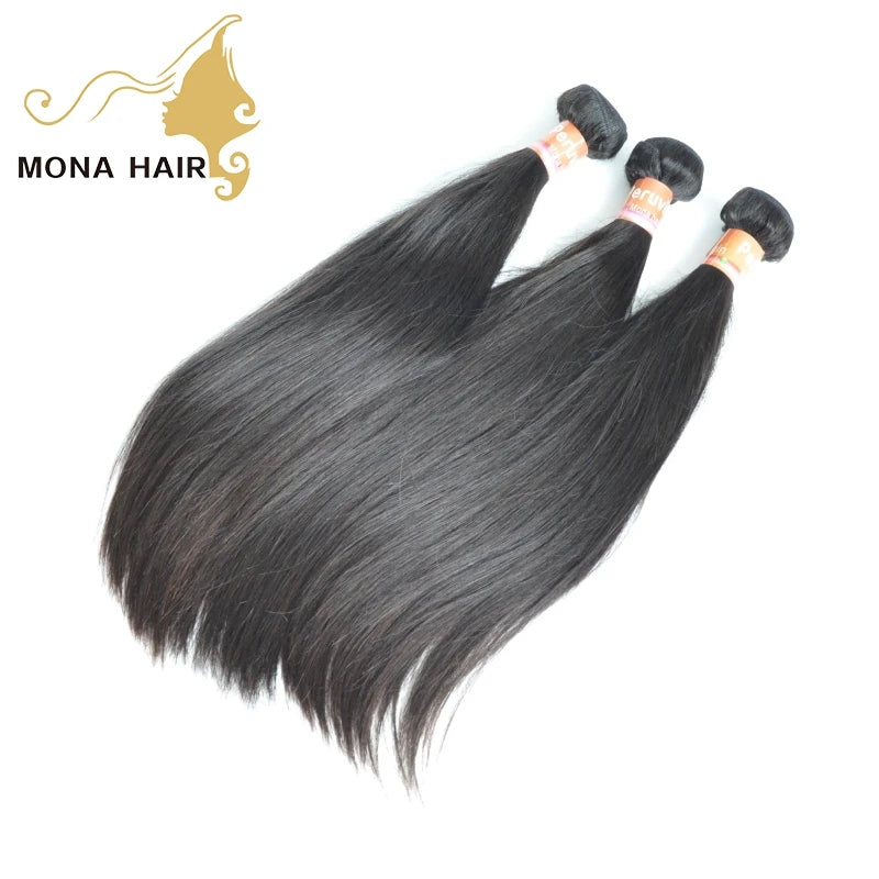 Guangzhou Mona Hair Factory Peruvian Raw Straight Virgin Hair 100g Bundles Steam Made Textures Raw Peruvian Hair