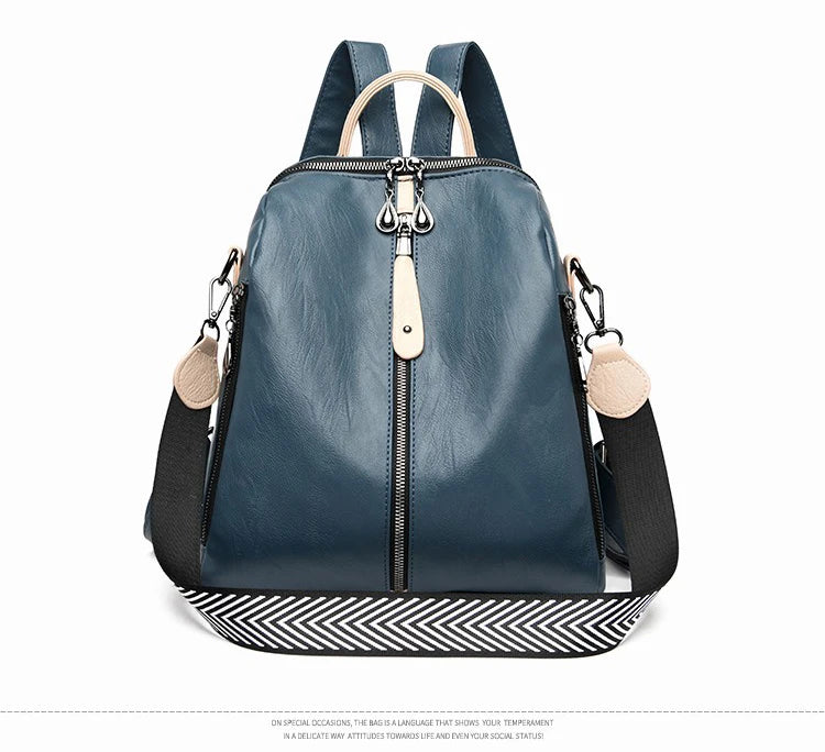 Luxury Designer Soft Leather Women Backpack High Qualtiy Durable Leather Backpack Fashion Large Capacity Female Travel Backpack