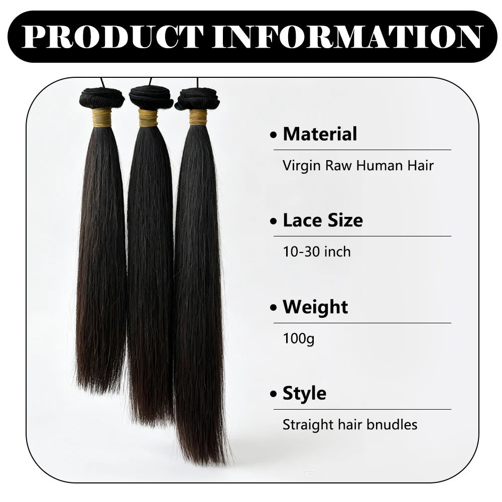 10-30 Inch Straight Chinese Hair Extensions 100% Virgin Remy Human Hair Machine Double Weft 100g Soft Bundles for Hair Weaving