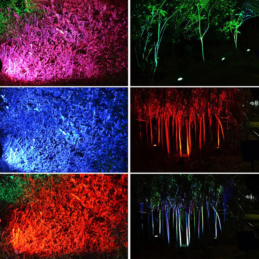 Thrisdar IP68 RGB Changeable Solar Underwater Lights Lamp Underwater Spot Light Swimming Pool Fountains Pond Aquarium Light