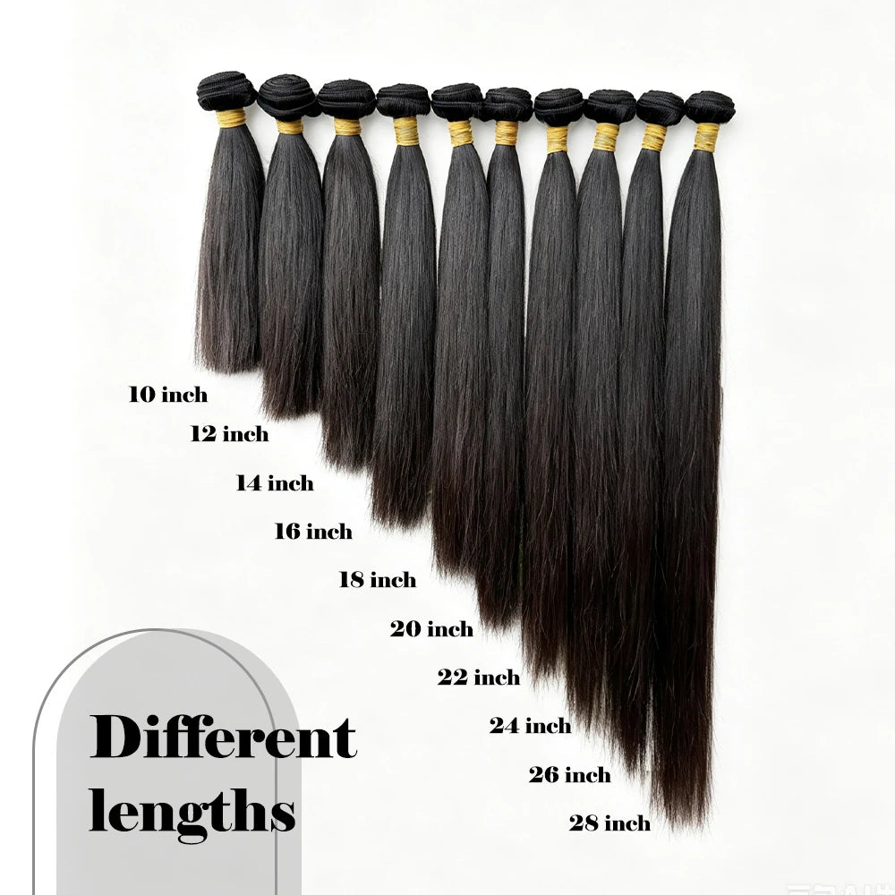 10-30 Inch Straight Chinese Hair Extensions 100% Virgin Remy Human Hair Machine Double Weft 100g Soft Bundles for Hair Weaving