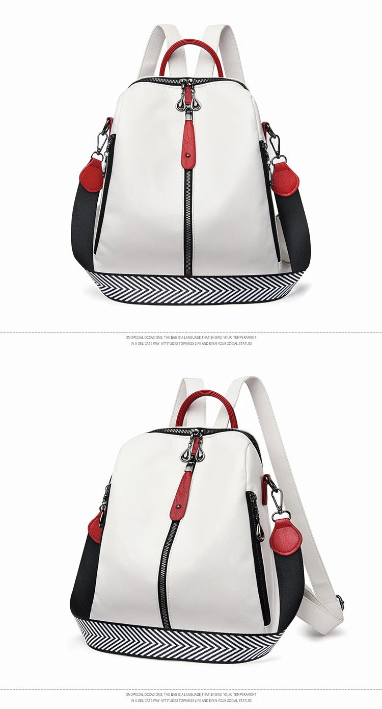 Luxury Designer Soft Leather Women Backpack High Qualtiy Durable Leather Backpack Fashion Large Capacity Female Travel Backpack