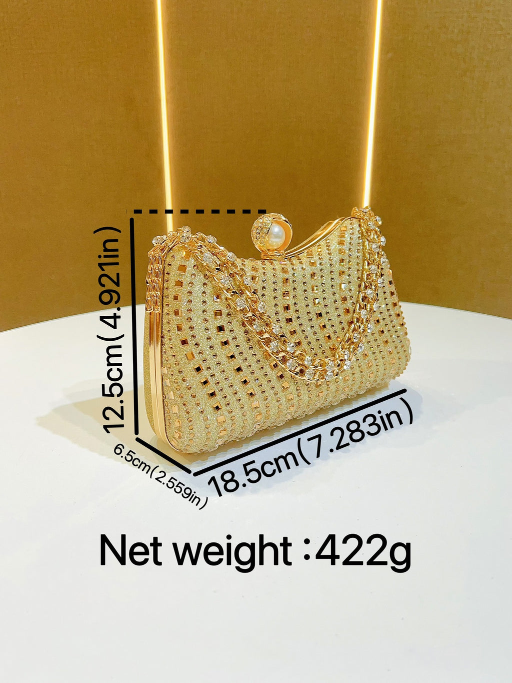 New Cross-border European and American Retro Style Fashion Diamond Bag Rhinestone Handbag Chain Bag High-end Sense Crossbody Evening Bag