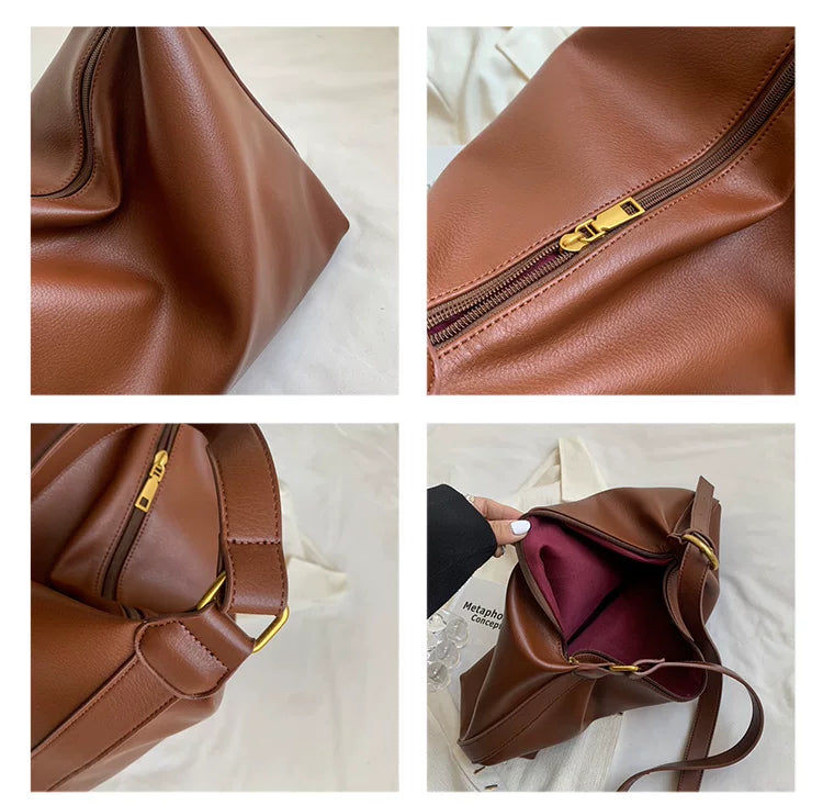 Black Bag Women's Autumn and Winter Fashion New Fashionable Large Capacity Shoulder Crossbody Bag Casual All-match Commuter Tote Bag