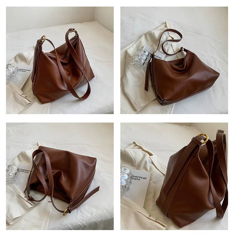 Black Bag Women's Autumn and Winter Fashion New Fashionable Large Capacity Shoulder Crossbody Bag Casual All-match Commuter Tote Bag