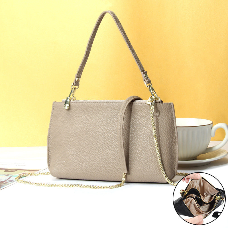 Foreign Trade Japanese-Style New Leather Bag for Women, Ultra-Thin Envelope Clutch, Large Capacity, Simple and Fashionable Crossbody Shoulder Bag