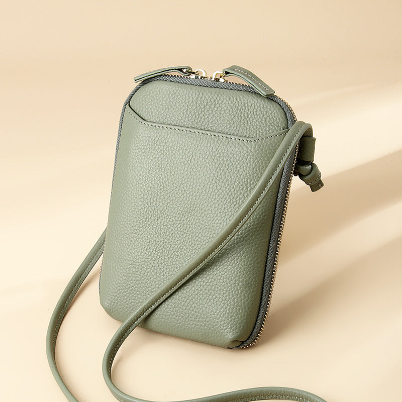 Foreign Trade Japanese-Style New Leather Bag for Women, Ultra-Thin Envelope Clutch, Large Capacity, Simple and Fashionable Crossbody Shoulder Bag
