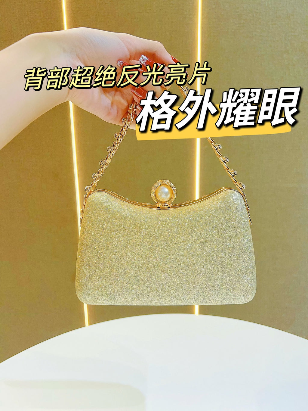 New Cross-border European and American Retro Style Fashion Diamond Bag Rhinestone Handbag Chain Bag High-end Sense Crossbody Evening Bag
