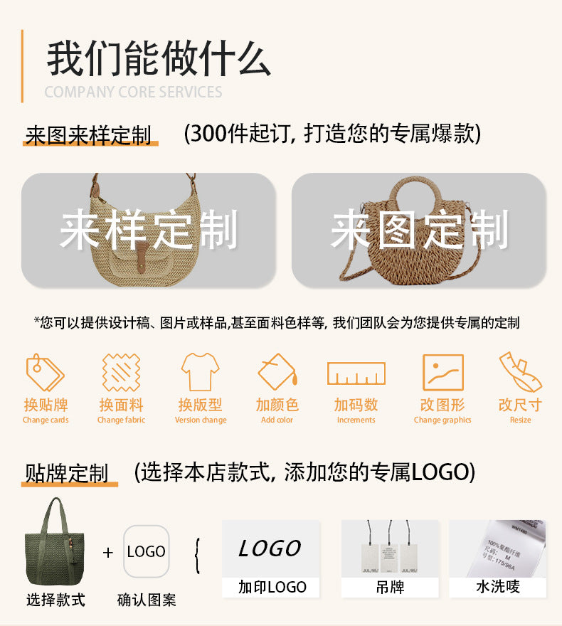 2026 New High-End Raffia Woven Bag, Handmade Straw Bag, Seaside Vacation Beach Bag, Hand-Held Tote Bag