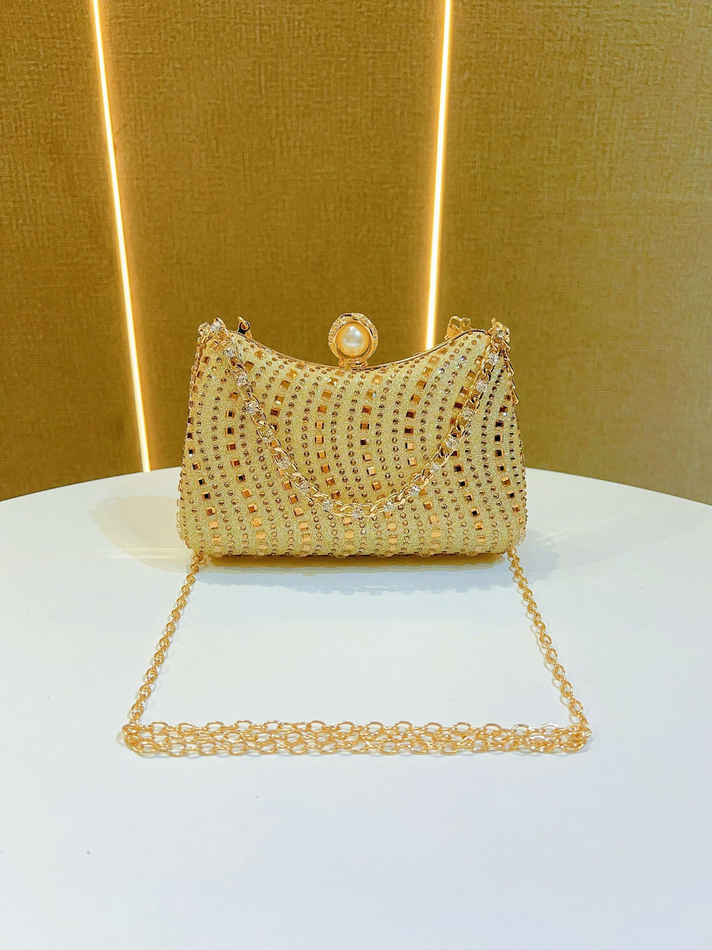 New Cross-border European and American Retro Style Fashion Diamond Bag Rhinestone Handbag Chain Bag High-end Sense Crossbody Evening Bag