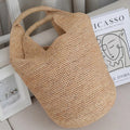 2026 New High-End Raffia Woven Bag, Handmade Straw Bag, Seaside Vacation Beach Bag, Hand-Held Tote Bag