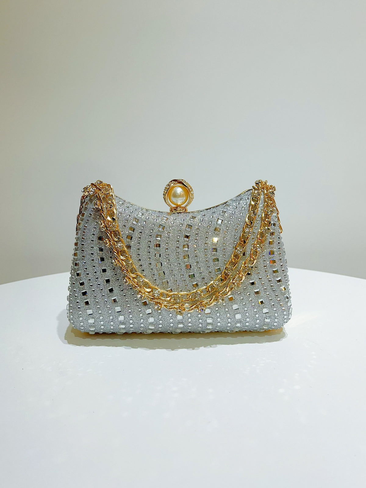New Cross-border European and American Retro Style Fashion Diamond Bag Rhinestone Handbag Chain Bag High-end Sense Crossbody Evening Bag