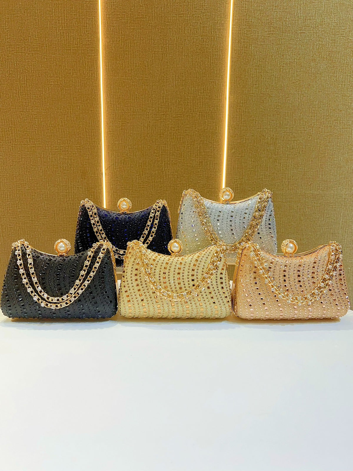 New Cross-border European and American Retro Style Fashion Diamond Bag Rhinestone Handbag Chain Bag High-end Sense Crossbody Evening Bag