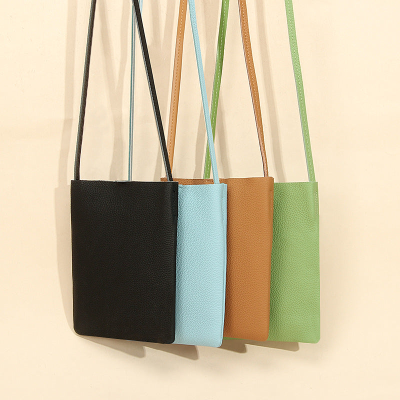 Foreign Trade Japanese-Style New Leather Bag for Women, Ultra-Thin Envelope Clutch, Large Capacity, Simple and Fashionable Crossbody Shoulder Bag