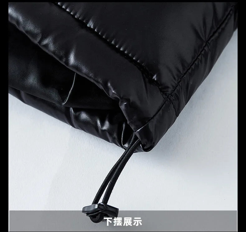 2026 Fashion Waterproof Short Cotton Jackets Men's Black Lightweight Snow Parkas High Quality Glossy Parkas Winter Jackets Male