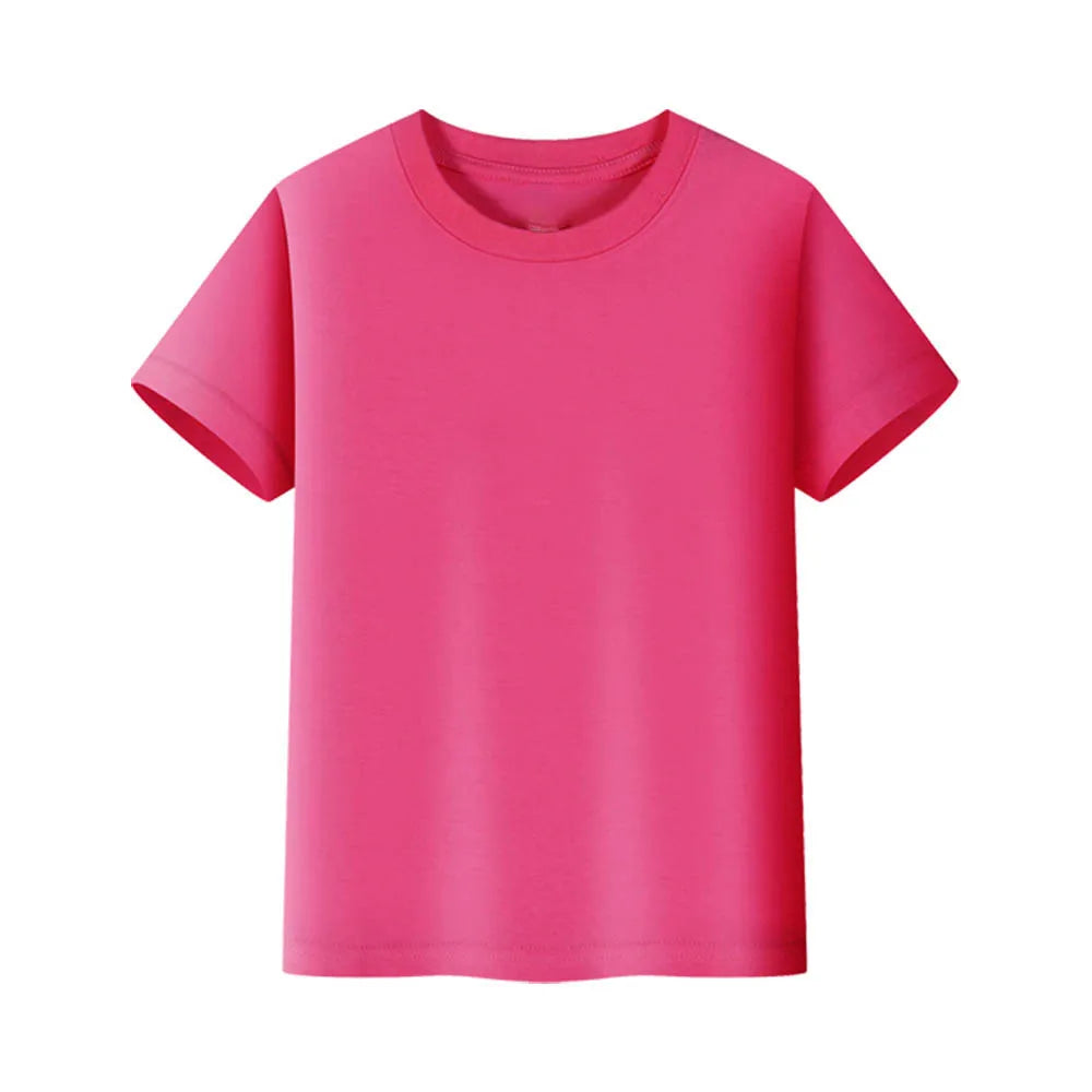 1 to 14 Years Boys T Shirts 100% Cotton Plain Girl T Shirt Sports Black White Children's Tees Short Sleeve Teenage Baby Clothing