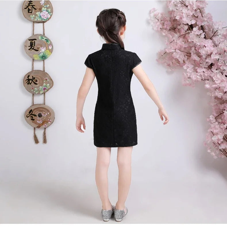 Tang Costume Girl Dress Qipao Children Outfit Stage Party Cheongsams Baby Hanfu Kids Clothing Vestidos Summer Girls Dresses