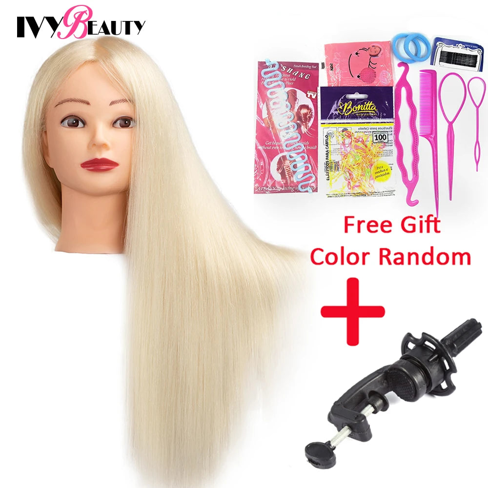 85% Real Human Hair Mannequin Head For Hair Training Styling Professional Hairdressing Cosmetology Dolls Head For Hairstyles