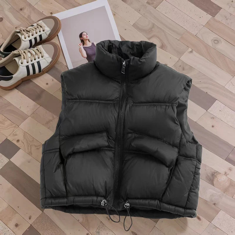 Autumn Winter Fashion Boys Girls Down Vest Solid Thick Stand Collar Waistcoat For 2-12Years Kids Outerwear Children Clothing