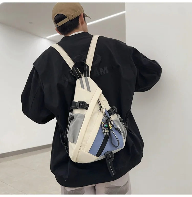 2024 Techwear Style Hip Hop Sport Motorcycle Backpack Men Women Multifunction Waterproof Travel Single Shoulder School Bag