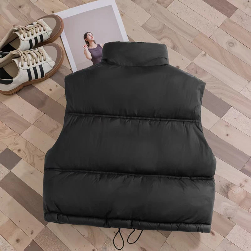 Autumn Winter Fashion Boys Girls Down Vest Solid Thick Stand Collar Waistcoat For 2-12Years Kids Outerwear Children Clothing