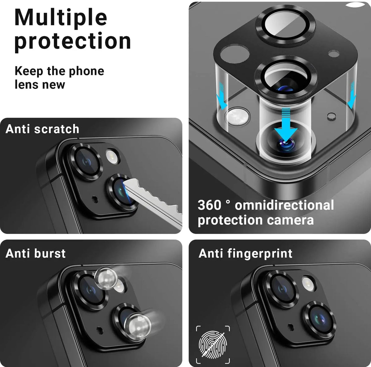 Metal Tempered Glass Camera Lens Protector ZZi Cover For iPhone 14 Plus 13 Pro Max 12 Mini 14Plus 14Pro 13Pro Phone Accessory
