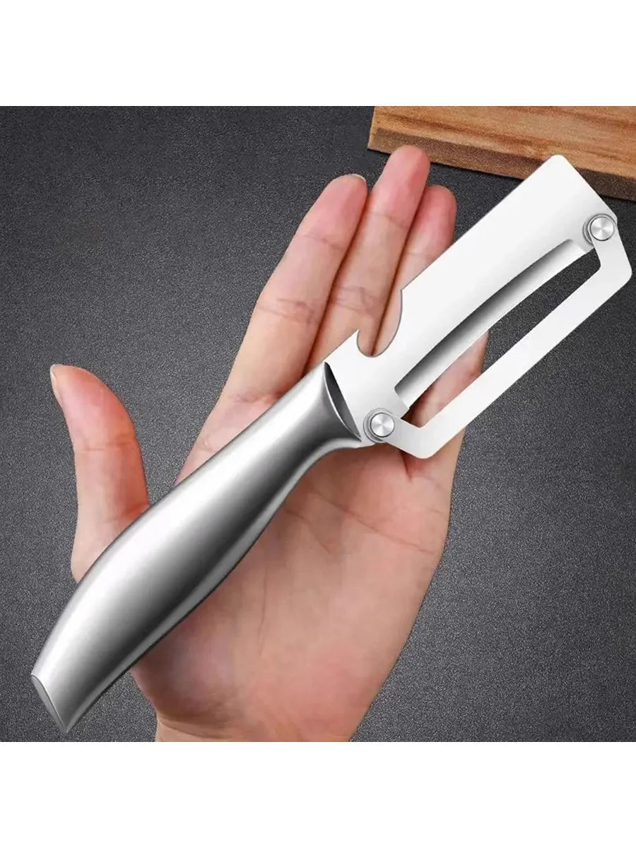 1/2PCS 2-in-1 Stainless Steel Vegetable Peeler Multifunctional Fruit Peeling Tool with Bottle Opener for Kitchen