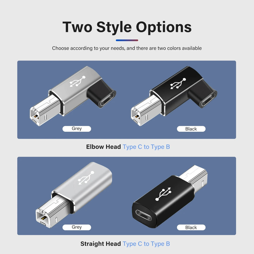 NNBILI USB Type C Female to USB B Male Adapter for Scanner Printer Converter Data Transfer Adapter for MIDI Controller Keyboard