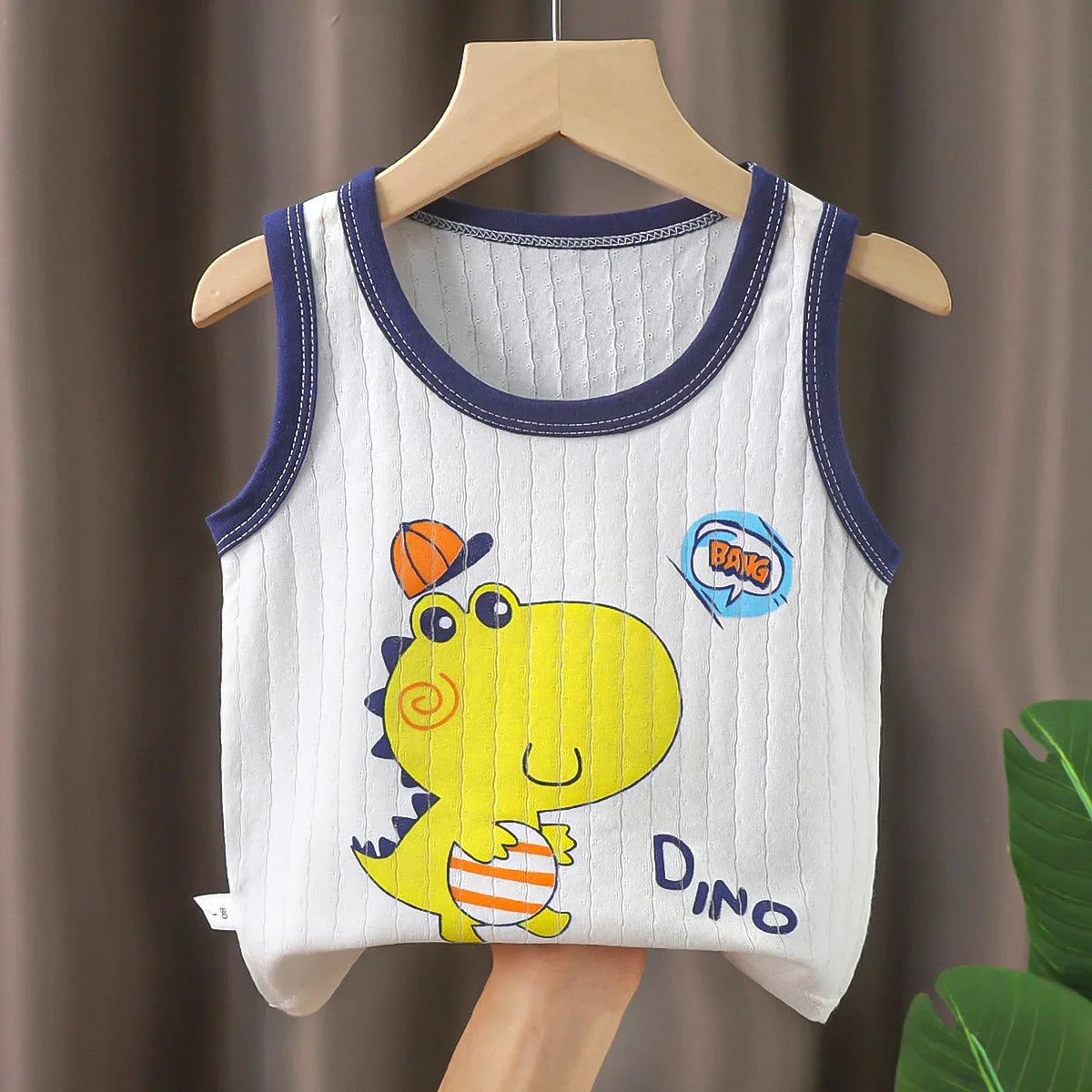 Cotton Cartoon Kids Boys Casual Tank Tops For Baby Summer Children Vests For Girls Clothing