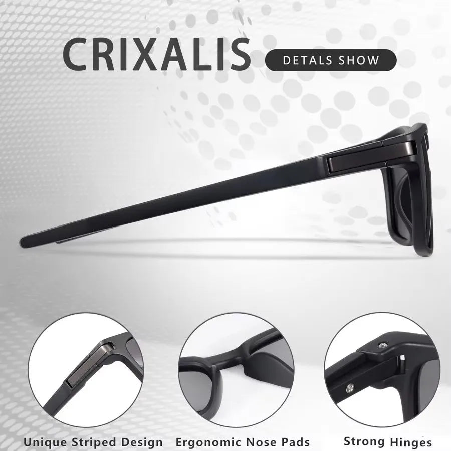 CRIXALIS Fashion Square Polarized Sunglasses Men Women Anti-glare Driving Sun Glasses Vintage Mirror Shades Male UV Protection