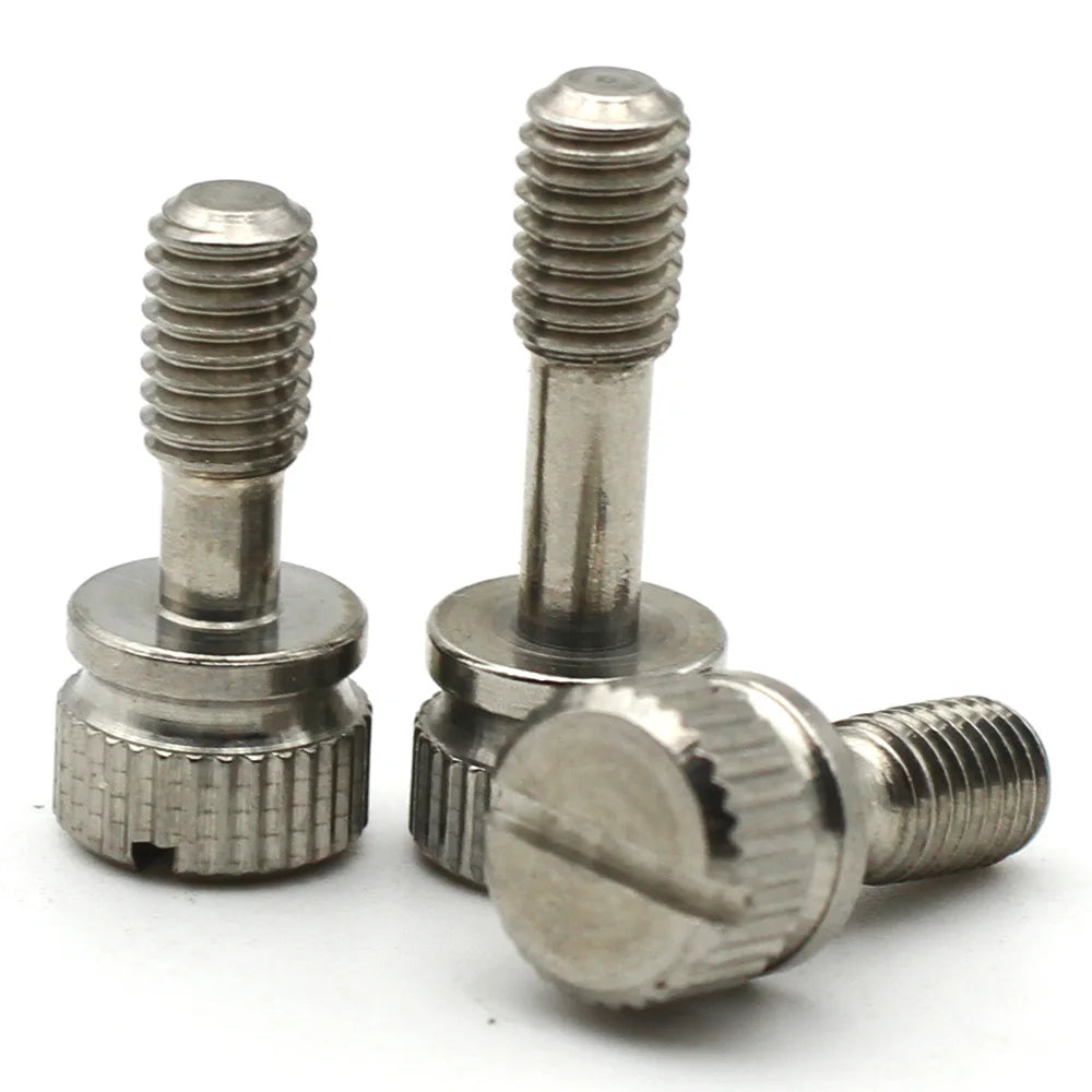 M2 M2.5 M3 M4 M5 M6 M8 304 Stainless Steel GB839 Knurled Non-Loosening Slotted Screws | Hand-Tightened Anti-Loosening Design
