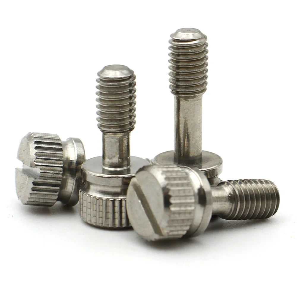 M2 M2.5 M3 M4 M5 M6 M8 304 Stainless Steel GB839 Knurled Non-Loosening Slotted Screws | Hand-Tightened Anti-Loosening Design