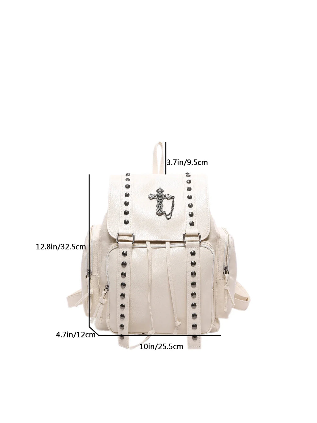 Rivet Y2K Backpack Women Gothic Punk PU Leather Shoulder Bag Ladies Vintage Harajuku Backpacks College Large Capacity School Bag